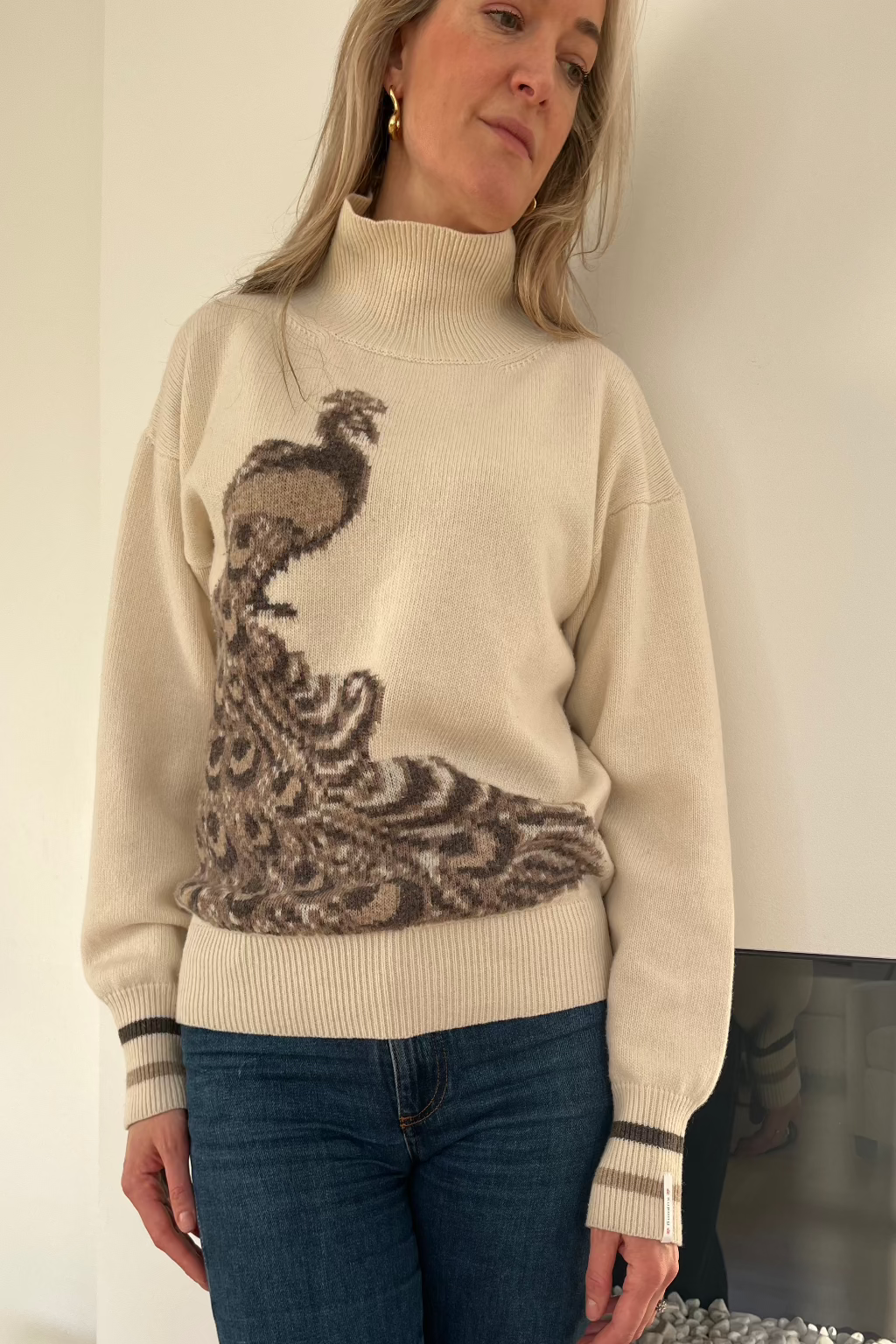 Peacock sweater OATMEAL